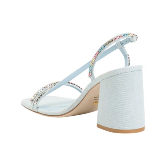 STUART WEITZMAN Made In Spain Soiree Crystal 85 Block Heel Sandals - Picture 2 of 3